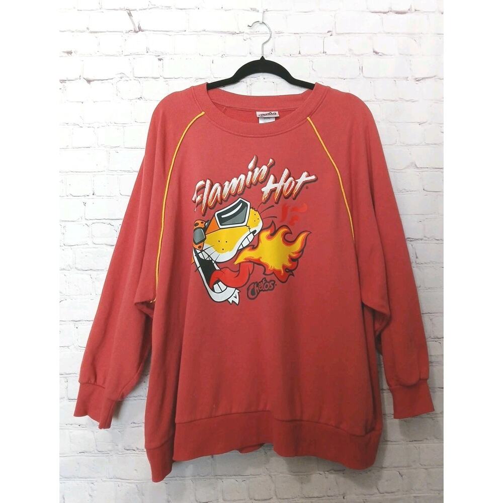 Flamin Hot Cheetos Crewneck Sweatshirt Pullover Womens SZ XXL Chester Cheetah